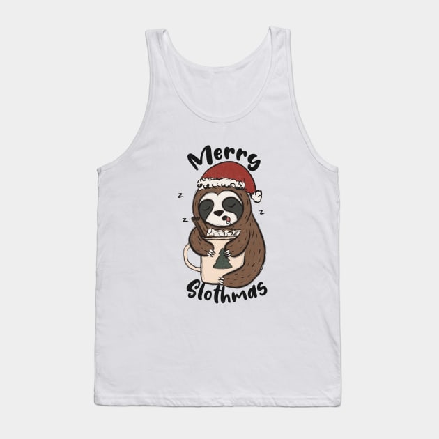 Merry Slothmas Tank Top by Nessanya